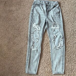 American Eagle Outfitters Ripped Light Blue Boyfriend Jeans